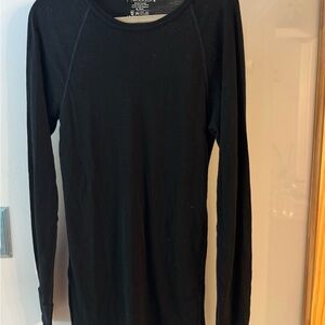Ibex Woolies 1 100% Merino Wool Black Long Sleeve Base Layer Shirt Size L